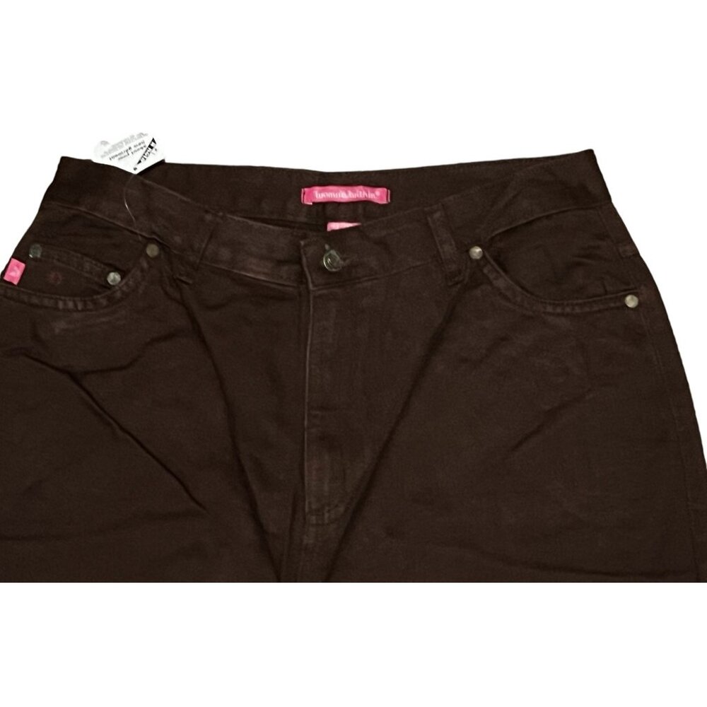 Woman Within NWOT Perfect Relaxed Cotton Jean Sz 12 Wide Brown - Picture 6 of 16